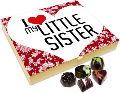 

Chocholik Rakhi Gift Box - I Love My Cute Lil Sister Chocolate Box For Brother / Sister - 20pc Truffles(240 g)