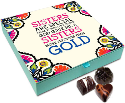 

Chocholik Rakhi Gift - Sisters Are Special Gift From Heaven Chocolate Box For Brother / Sister - 9pc Truffles(108 g)