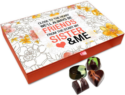 

Chocholik Rakhi Gift - Sister And Me Will Always Be Friends Chocolate Box For Brother / Sister - 12pc Truffles(144 g)