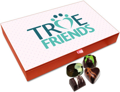 Chocholik Friendship Gift Box - True Friends Enjoy Together Chocolate Box For Friends - 12pc Truffles(144 g)