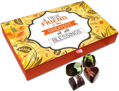 

Chocholik Friendship Gift Box - A True Friend Is Of Paramount Importance Chocolate Box For Friends - 12pc Truffles(144 g)