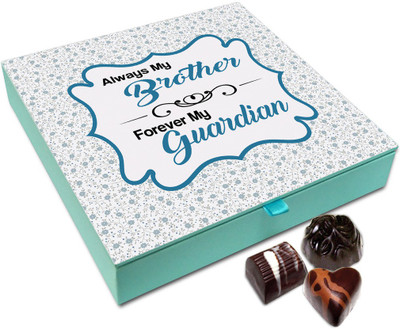

Chocholik Rakhi Gift Box - My Brother Will Always Remain My Guardian Chocolate Box For Brother / Sister - 9pc Truffles(108 g)