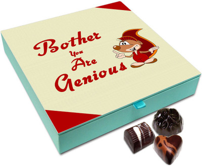 

Chocholik Rakhi Gift - You Are Undisputed Genius Brother Chocolate Box For Brother / Sister - 9pc Truffles(108 g)
