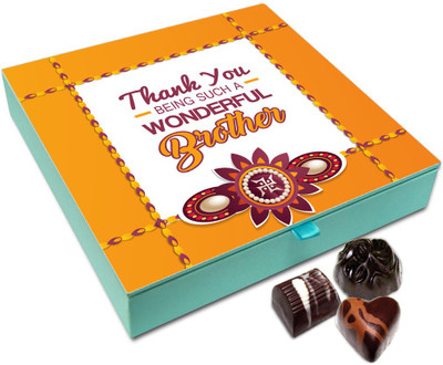 

Chocholik Rakhi Gift Box - Big Hug To My Awesome Brother Chocolate Box For Brother / Sister - 9pc Truffles(108 g)