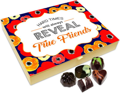 

Chocholik Friendship Gift Box - Hard Time reveal True Friendship Chocolate Box For Friends - 20pc Truffles(240 g)
