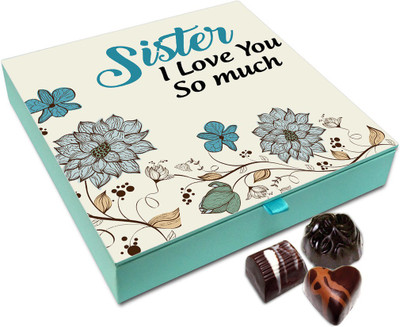 

Chocholik Rakhi Gift Box - I Love You MY Sweetest Sister Chocolate Box For Brother / Sister - 9pc Truffles(108 g)