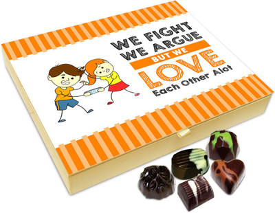 

Chocholik Rakhi Gift - We Love Each Other A Lot Chocolate Box For Brother / Sister - 20pc Truffles(240 g)