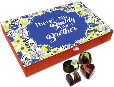

Chocholik Rakhi Gift Box - My Brother Is My Buddy Chocolate Box For Brother / Sister - 12pc Truffles(144 g)
