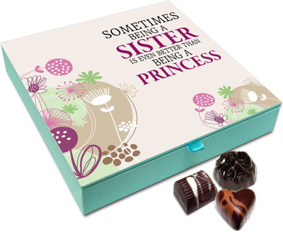 

Chocholik Rakhi Gift Box - Being A Sister Is Better Than Being Anything Else Chocolate Box For Brother / Sister - 9pc Truffles(108 g)