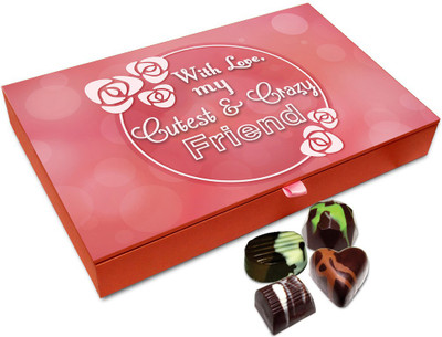 

Chocholik Friendship Gift Box - Love You My Cutest Friend Chocolate Box For Friends - 12pc Truffles(144 g)