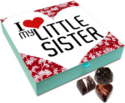 

Chocholik Rakhi Gift Box - I Love My Cute Lil Sister Chocolate Box For Brother / Sister - 9pc Truffles(108 g)