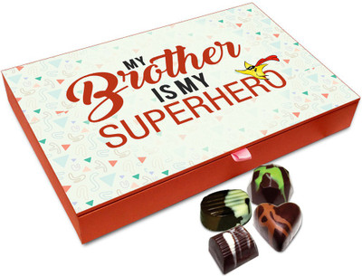 

Chocholik Rakhi Gift Box - My Brother My Superhero My Guardian Chocolate Box For Brother / Sister - 12pc Truffles(144 g)