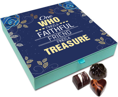 

Chocholik Friendship Gift Box - Faithful Friends Are Like Treasures Chocolate Box For Friends - 9pc Truffles(108 g)