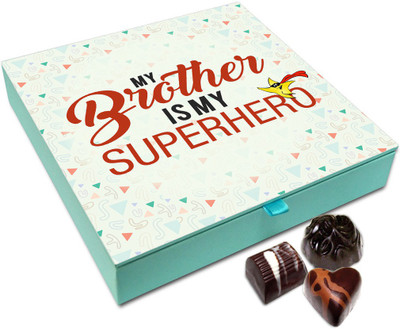 

Chocholik Rakhi Gift Box - My Brother My Superhero My Guardian Chocolate Box For Brother / Sister - 9pc Truffles(108 g)