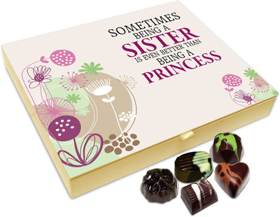 

Chocholik Rakhi Gift Box - Being A Sister Is Better Than Being Anything Else Chocolate Box For Brother / Sister - 20pc Truffles(240 g)