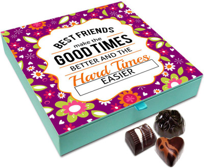 

Chocholik Friendship Gift Box - Best Friends Make Hard Time Easier Chocolate Box For Friends - 9pc Truffles(108 g)