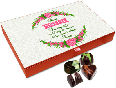 

Chocholik Rakhi Gift - Hey Sister Nothing Is Important Than You Chocolate Box For Brother / Sister - 12pc Truffles(144 g)