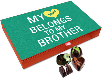 

Chocholik Rakhi Gift Box - MY Heart Belongs To My Brother Chocolate Box For Brother / Sister - 12pc Truffles(144 g)