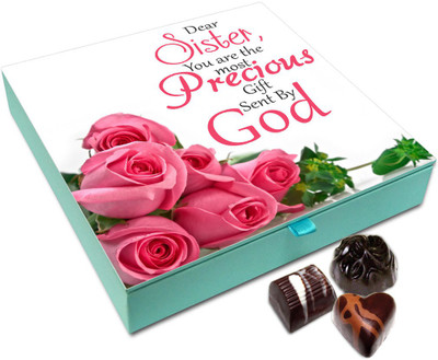 

Chocholik Rakhi Gift - My Sister Is The Most Precious Gift I Have Chocolate Box For Brother / Sister - 9pc Truffles(108 g)
