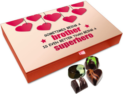 

Chocholik Rakhi Gift Box - MY Brother Is More Than A Superhero Chocolate Box For Brother / Sister - 12pc Truffles(144 g)