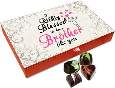 

Chocholik Rakhi Gift - Blessed To Have A Brother Like You Chocolate Box For Brother / Sister - 12pc Truffles(144 g)
