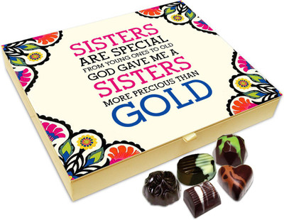 

Chocholik Rakhi Gift - Sisters Are Special Gift From Heaven Chocolate Box For Brother / Sister - 20pc Truffles(240 g)