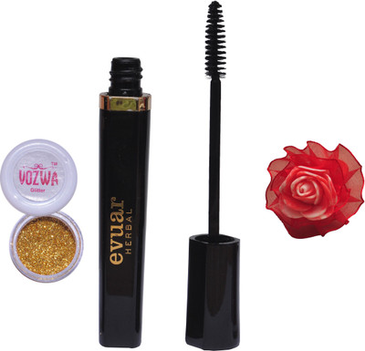 

Vozwa Golden Glitter Powder, Evuar Herbal Mascara with band(Set of 3)