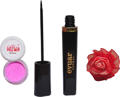 

Vozwa Pink Shimmer Powder, Evuar Herbal Eye Liner With band(Set of 3)