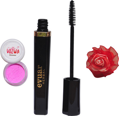 

Vozwa Pink Shimmer Powder, Evuar Herbal Mascara with band(Set of 3)