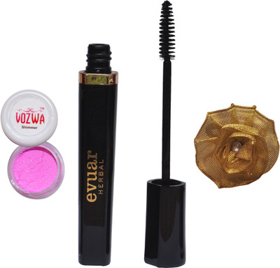 

Vozwa Pink Shimmer Powder, Evuar Herbal Mascara with band(Set of 3)