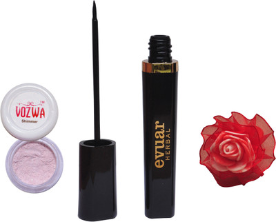

Vozwa Light Copper Shimmer Powder, Evuar Herbal Eye Liner With band(Set of 3)