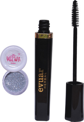 

Vozwa Silver Glitter Powder and Evuar Herbal Mascara(Set of 2)