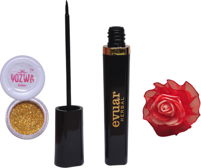 

Vozwa Golden Glitter Powder, Evuar Herbal Eye Liner With band(Set of 3)
