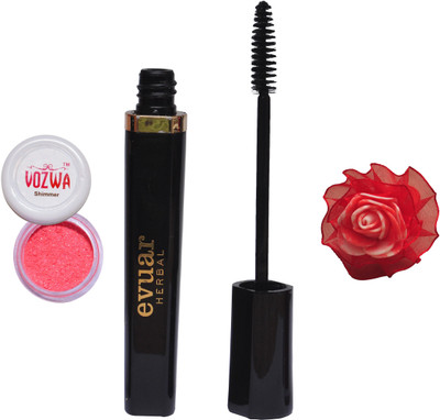 

Vozwa Red Shimmer Powder, Evuar Herbal Mascara with band(Set of 3)
