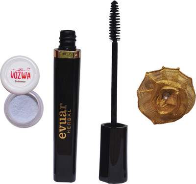

Vozwa Silver Shimmer Powder, Evuar Herbal Mascara with band(Set of 3)