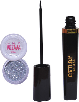 

Vozwa Silver Glitter Powder and Evuar Herbal Eye Liner(Set of 2)