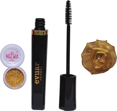 

Vozwa Golden Glitter Powder, Evuar Herbal Mascara with band(Set of 3)