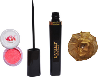 

Vozwa Red Shimmer Powder, Evuar Herbal Eye Liner With band(Set of 3)