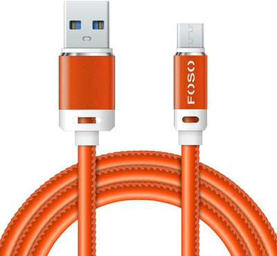 

FOSO Type C USB Data Cable PU Leather Cable For Charging & Sync Data to Android SmartPhones USB Type C Cable(All Phones With Type C port, Orange, Sync and Charge Cable)