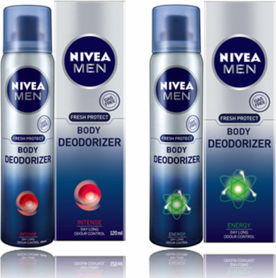 

Nivea Intense,Energy Deodorizer Deodorant Spray - For Men(120 ml, Pack of 2)