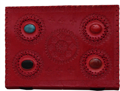 

Anshika International A5 Notebook(vintage handmade notebook diary, Red)