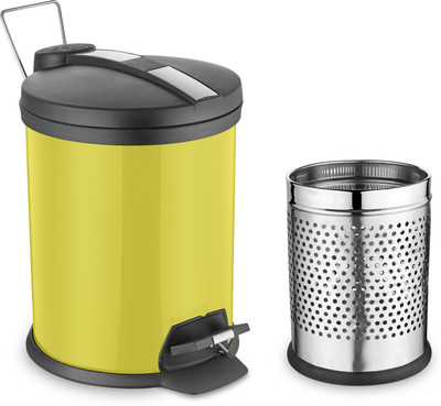 

Ideale Padle Bin Dustbin + Perforated Steel Bin Carbon Steel, Stainless Steel, Plastic Dustbin(Yellow, Pack of 2)