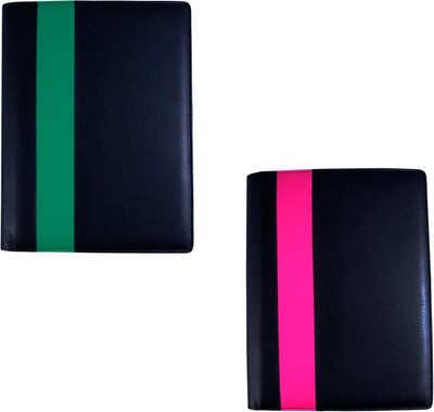 

COI leatherite black/green and black/pink conference file and folder for certificate and documents for students portfolio with zip expending file folder ( set of 2 )(Set Of 2, black/green, black/pink)