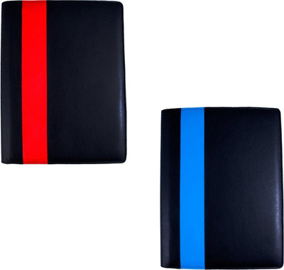 

COI leatherite black/red and black/blue conference file and folder for certificate and documents for students portfolio with zip expending file folder ( set of 2 )(Set Of 2, black/red, black/blue)