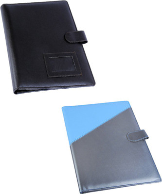 

COI leatherite brown and blue/silver file folder and resume folder for documents and certificate for office executive folder and interview document file folders for students ( set of 2 )(Set Of 2, Brown, blue/silver)