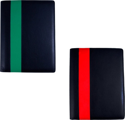 

COI leatherite black/red and black/green conference file and folder for certificate and documents for students portfolio with expending file folder ( set of 2 )(Set Of 2, black/red, black/green)