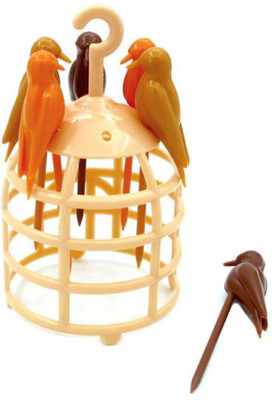 

Dragon Creative Birdcage Fruit Forks Pick Plastic Set Kids Cutlery Set Plastic Fruit Fork, Dessert Fork, Baby Fork, Salad Fork, Table Fork Set(Pack of 6)
