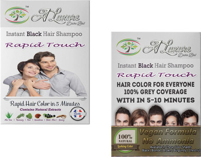 

Rapid Touch Women's Best Organic & Herbal Black Hair Dye Instant Shampoo Hair Color(Natural Black)