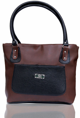 

Emblazon Hand-held Bag(Brown, Black), Black;brown