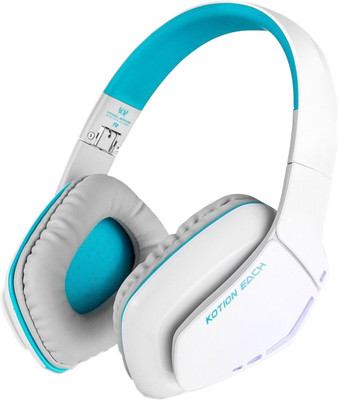

Kotion Each B3506 Wired, Bluetooth Headset with Mic(White and Blue, Over the Ear)
